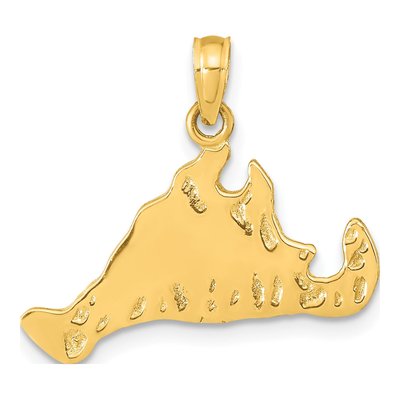 14K Yellow Gold Martha's Vineyard Island Pendant