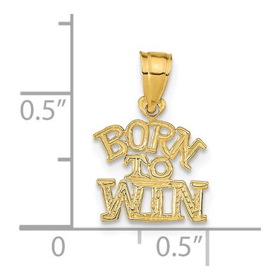 14K Yellow Gold Born to Win Pendant – view 4