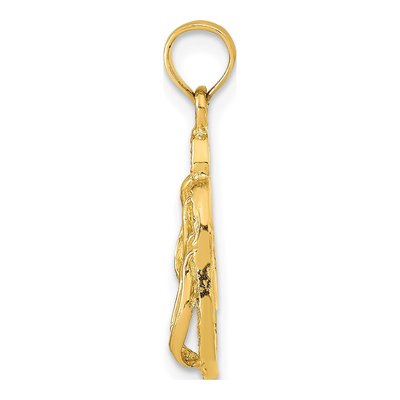 14K Yellow Gold St George Island Flip Flops Pendant – view 3