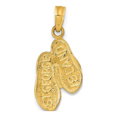 14K Yellow Gold St George Island Flip Flops Pendant – view 4
