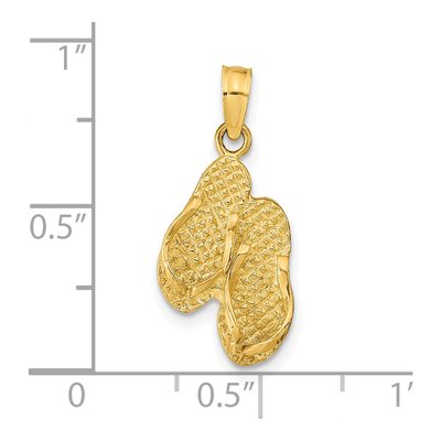 14K Yellow Gold St George Island Flip Flops Pendant – view 5