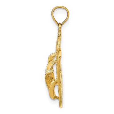 14K Yellow Gold Key West Flip Flops Pendant – view 3