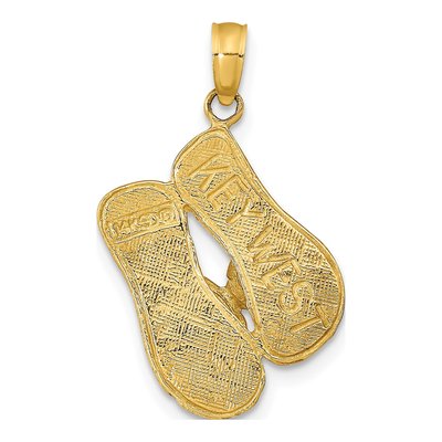 14K Yellow Gold Key West Flip Flops Pendant – view 4