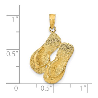 14K Yellow Gold Key West Flip Flops Pendant – view 5