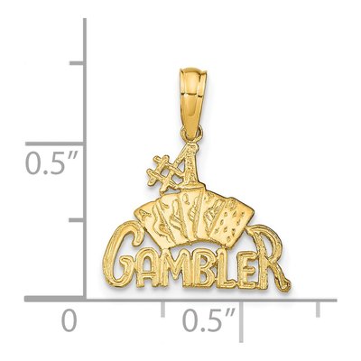 14K Yellow Gold Gambler Cards Number 1 Pendant – view 4
