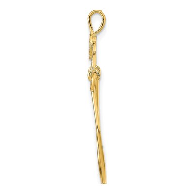 14K Yellow Gold Textured Holder Pendant – view 3