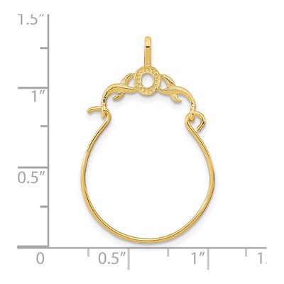 14K Yellow Gold Textured Holder Pendant – view 4