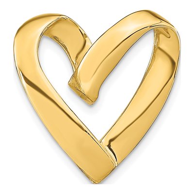 14K Yellow Gold Spiral Heart Charm