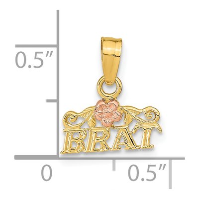14K Two-Tone Gold BRAT Pendant – view 4