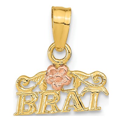14K Two-Tone Gold BRAT Pendant