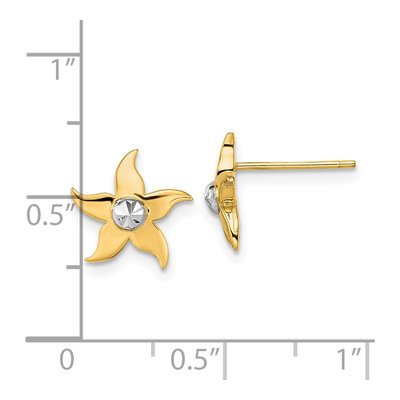 14K Yellow Gold Starfish Stud Earrings – view 5