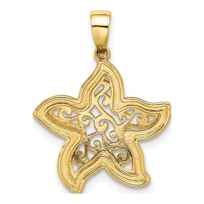 14K Yellow Gold Starfish Pendant – view 4