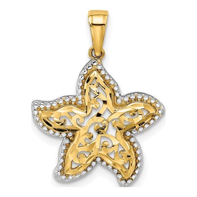 14K Yellow Gold Starfish Pendant