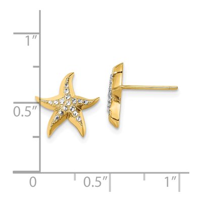 14K Yellow Gold Starfish Stud Earrings – view 5
