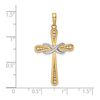 14K Yellow Gold Cross Infinity Pendant – view 5