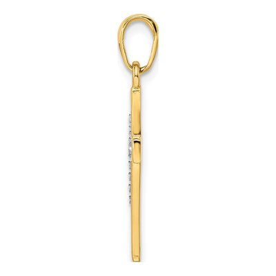 14K Yellow Gold Diamond-Cut Cross Pendant – view 3