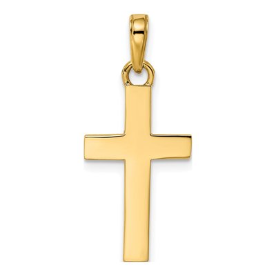 14K Yellow Gold Diamond-Cut Cross Pendant – view 4