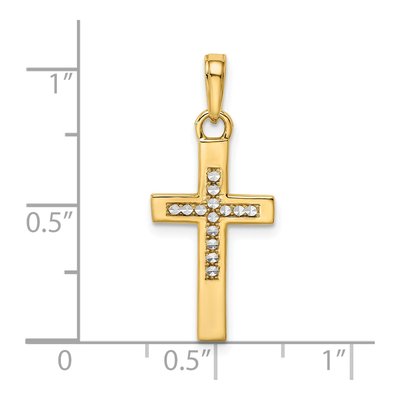 14K Yellow Gold Diamond-Cut Cross Pendant – view 5