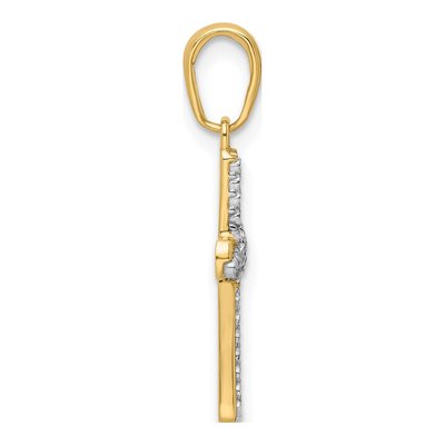 14K Yellow Gold Diamond-Cut Cross Pendant – view 3