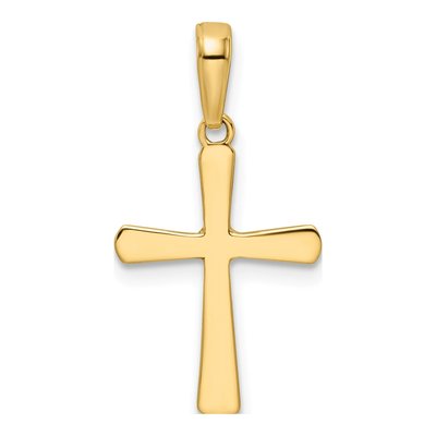 14K Yellow Gold Diamond-Cut Cross Pendant – view 4