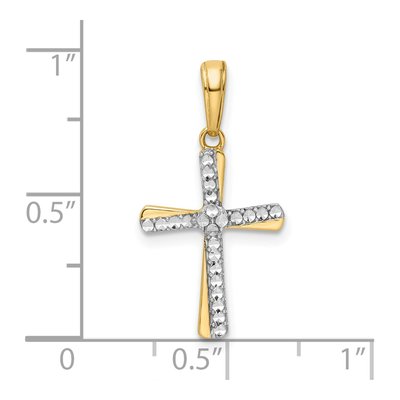 14K Yellow Gold Diamond-Cut Cross Pendant – view 5