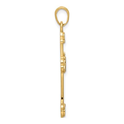 14K Yellow Gold Diamond-Cut Cross Pendant – view 3