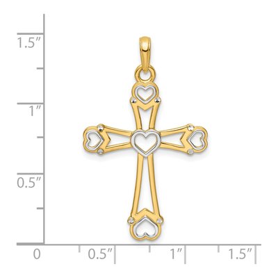 14K Yellow Gold Diamond-Cut Cross Pendant – view 5