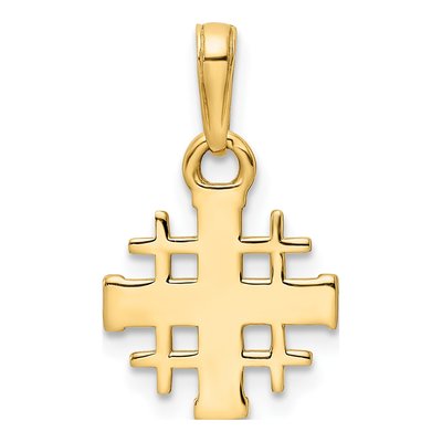 14K Yellow Gold Jerusalem Cross Pendant – view 4