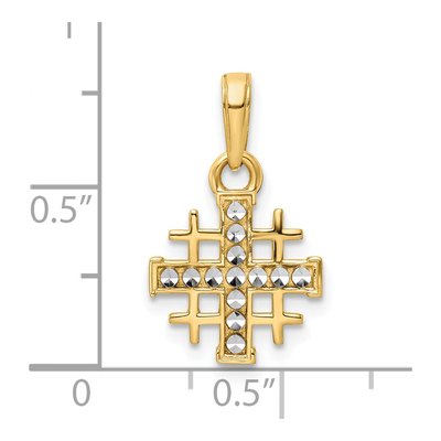 14K Yellow Gold Jerusalem Cross Pendant – view 5