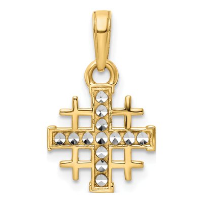 14K Yellow Gold Jerusalem Cross Pendant