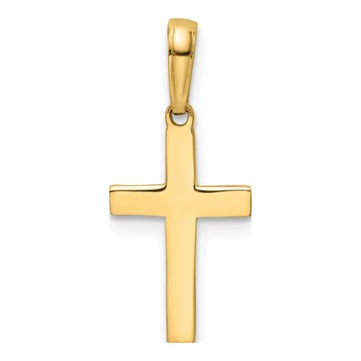 14K Yellow Gold Diamond-Cut Cross Pendant – view 4