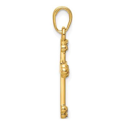 14K Yellow Gold Diamond-Cut Cross Pendant – view 3