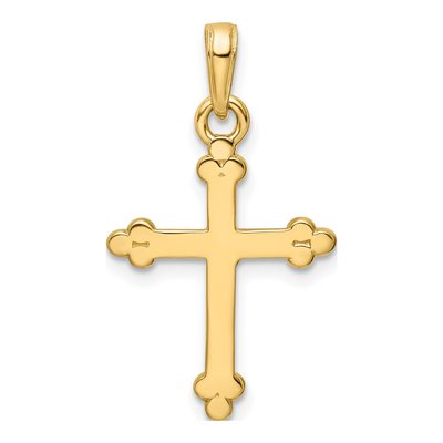 14K Yellow Gold Diamond-Cut Cross Pendant – view 4