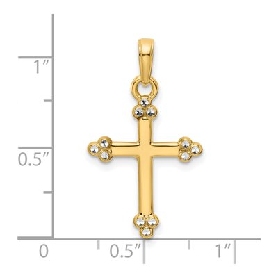 14K Yellow Gold Diamond-Cut Cross Pendant – view 5