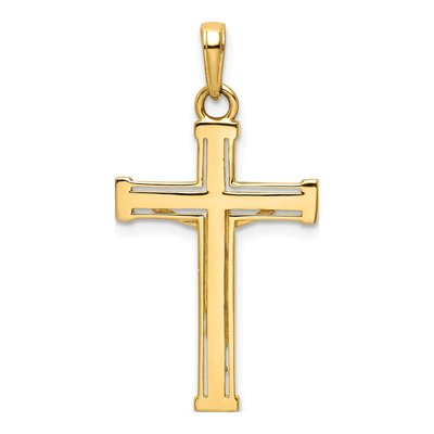 14K Yellow Gold Diamond-Cut Crucifix Pendant – view 4