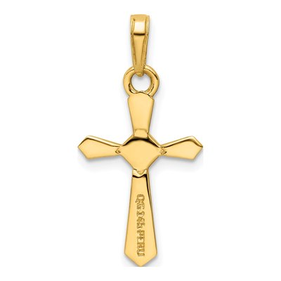 14K Yellow Gold Diamond-Cut Cross Pendant – view 3