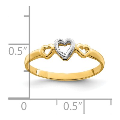 14K Two-Tone Gold Hearts Ring – view 4