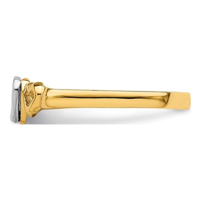 14K Two-Tone Gold Hearts Ring – view 5
