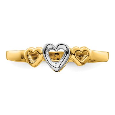 14K Two-Tone Gold Hearts Ring – view 6