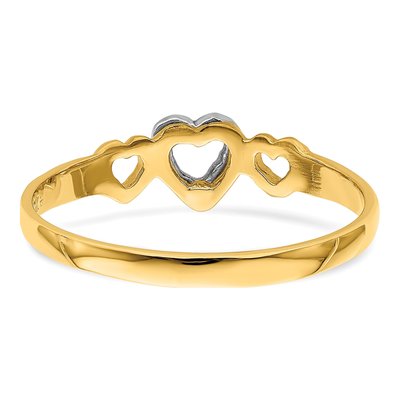 14K Two-Tone Gold Hearts Ring – view 7