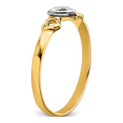 14K Two-Tone Gold Hearts Ring – view 8