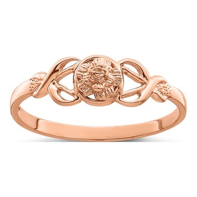 14K Rose Gold Flower Ring