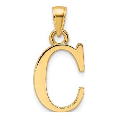 14K Yellow Gold Letter C Pendant