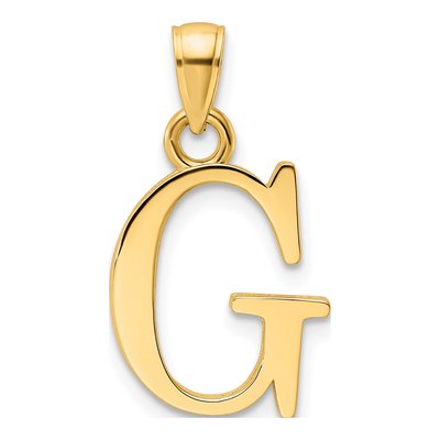 14K Yellow Gold Letter G Pendant