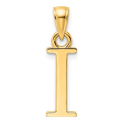 14K Yellow Gold Letter I Pendant