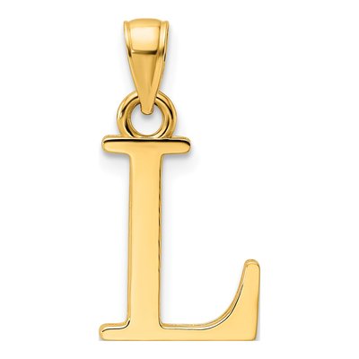 14K Yellow Gold Letter L Pendant