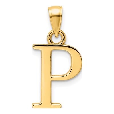 14K Yellow Gold Letter P Pendant
