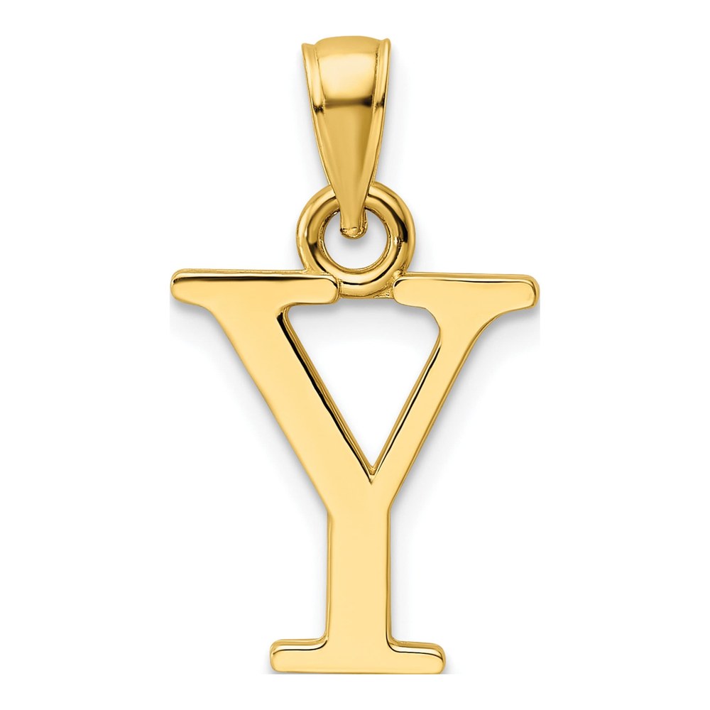 14K Yellow Gold Letter Y Pendant
