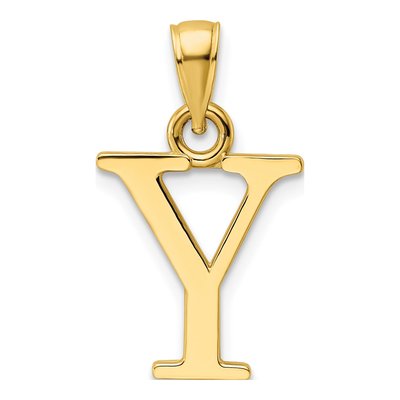14K Yellow Gold Letter Y Pendant