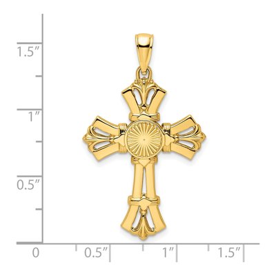 14K Yellow Gold Fancy Cross Pendant – view 5